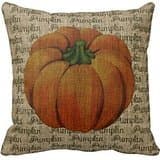 Burlap Vintage Pumpkin With Pumpkin Text Cushion Throw Pillow Case 16 x 16 Inches