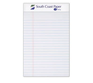 South Coast Legal Size Perf Pad, 8-1/2" x 14", Legal Rule, Canary