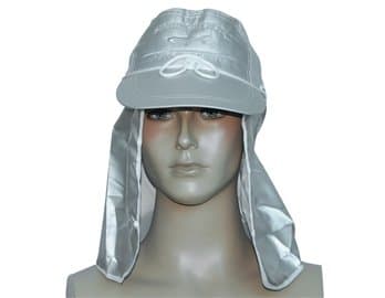 Sun Shade Neck Flap Sunshield Hat for Fishing (Silver)