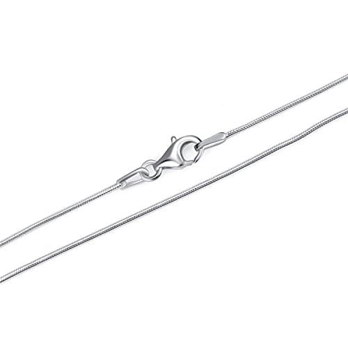 LUHE Sterling Silver 1MM Snake Chain Italian Crafted Necklace Thin Lightweight Strong - Lobster Claw Clasp 14-30 Inches and 1.9mm Snake Chains 20-24 inchs