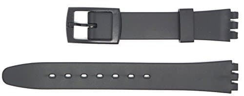 ATLONew 12mm (15mm) Sized Resin Strap Compatible for Swatch® Watch - Black - RL4