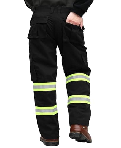 BOCOMAL FR Pants High Visibility Cargo Pockets Flame Resistant Hi-Vis Workwear Water & Oil Repellent Finish