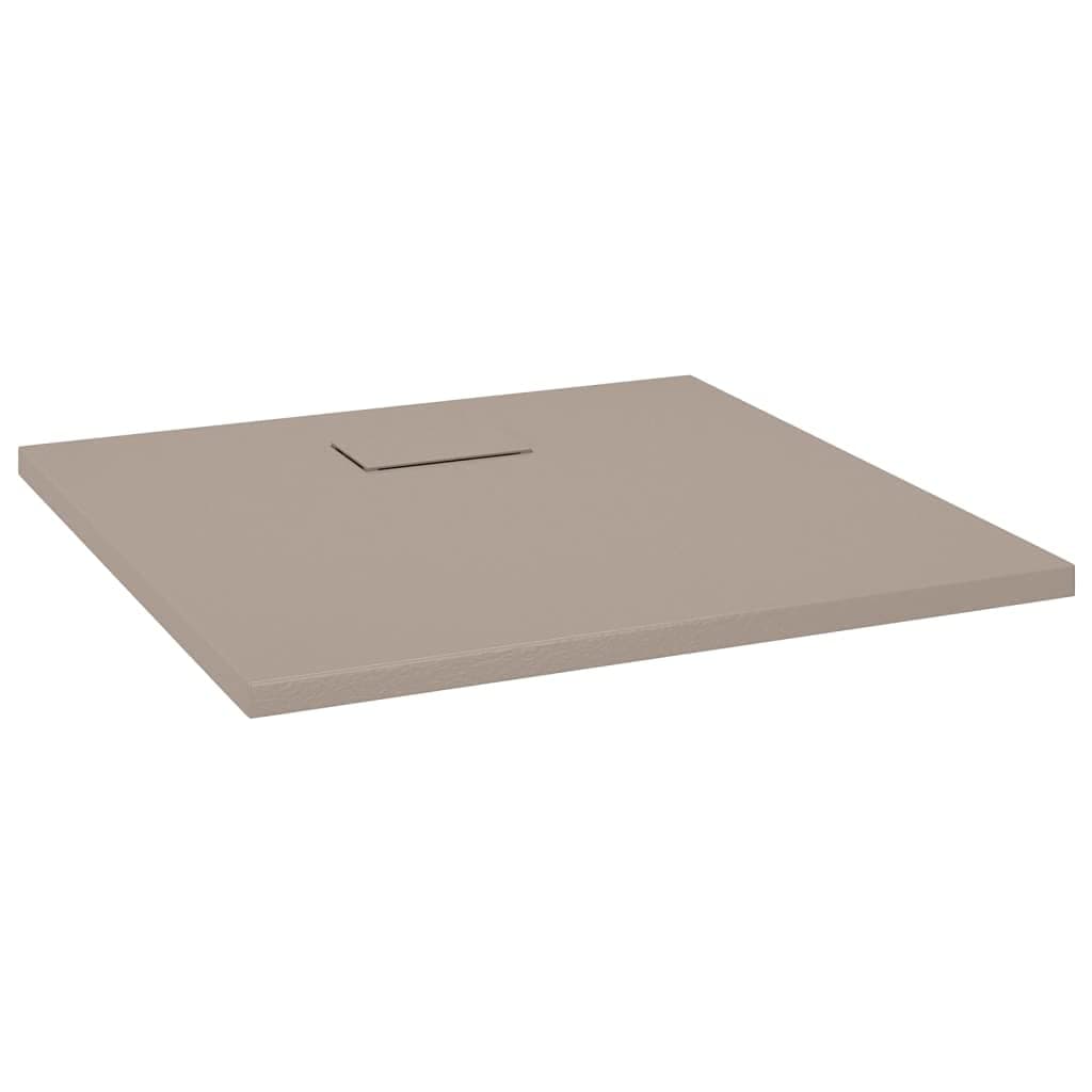'vidaXL SMC Shower Base Tray - Low-Profile, Slip-Resistant, Easy-Clean Design - Brown, 80x80 cm