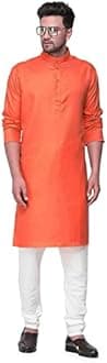 Enmozz® Multi Colored Cotton Plain Men's Ethnic Kurta Only
