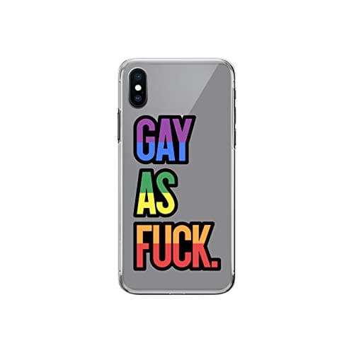 Shinshop - Compatible for iPhone X - Durable Slim Case - Quotes iPhone Case - LGBT Quotes - Sassy - Gay As Fuck - Pride - Fun - Funny