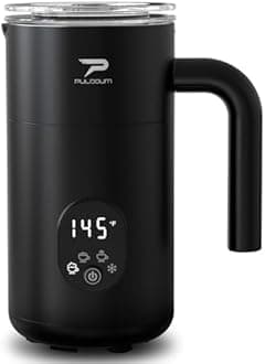 Milk Frother, Electric Milk Frother and Steamer 4 in 1 Automatic Coffee Steamer Frother, 11.8OZ / 350ML Warm and Cold Foam Frother