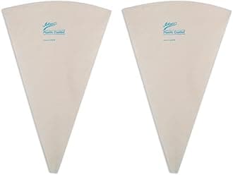 Ateco Plastic Coated Canvas Decorating Bag, 12-Inch, Reusable, Made in USA, White (Pack of 2)