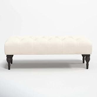 Homevibes Storage Zeno Ottoman with Hidden Compartment, Rectangular 2 Seater Ottoman, Living Room Furniture, Storage Ottomans for Office, Bedroom, Living Room (Ivory) (Ivory)