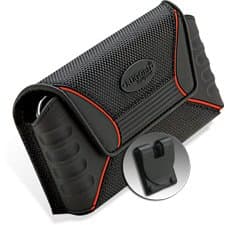 Rugged Equipment RuggedQXPC Large Horizontal Pouch with Magnetic Closure and Clip for Apple iPhone 5 (Black/Red)