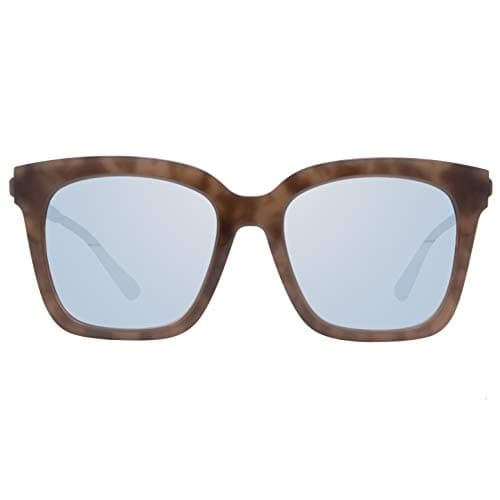DIFF Eyewear - Bella - Designer Square Oversized Sunglasses for Women -100% UVA/UVB, Mocha Tortoise + Blue Flash
