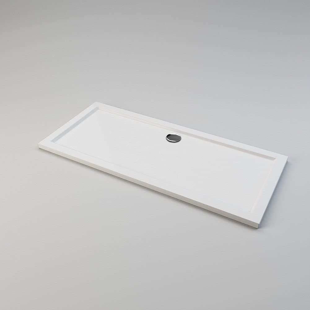 ELEGANT 1000mm Wet Room Shower Enclosure Easy Clean Screen Panel with 700x1600mm Walk in Stone Shower Tray and Waste