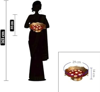 Iron Urli Bowl For Home Decor & Table Decoration | Floating Flowers, Tealight Candles Water Bowl For Diwali Pooja And Other Festivals | Gift For House Warming Ceremony (Medium), 620 Ml