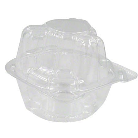 Single Cupcake Container by DFI, LBN-5101 2.5 Inch Clear, Hinged OPS Plastic | 400/Case