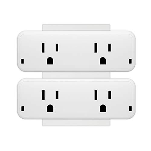 Smart Plug Wifi Outlet with Energy Monitoring and Timer Function, TIKLOK Smart Socket - Dual Outlets Can Work Individually or in Groups, Compatible with Alexa, Echo and Google Home (2 Pack)