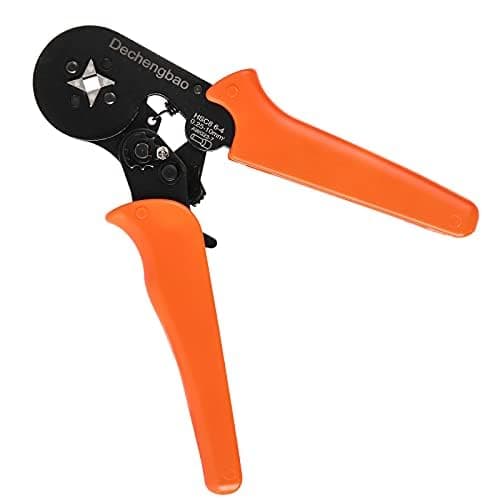 Ferrule Crimping Tool,Dechengbao Crimper Plier Adjustable Crimping Tools Used for 0.25-6mm2 (AWG 23-7) Cable End-Sleeves,Wire Ferrule Crimper