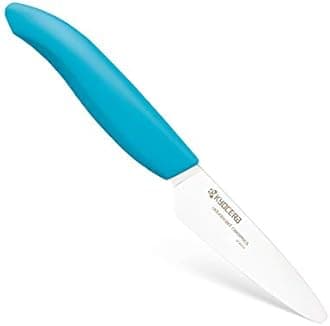 Kyocera Advanced Ceramic Revolution Series 3-inch Paring Knife, Blue Handle, White Blade, Pack of 1
