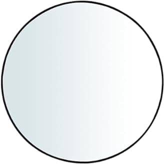 Artspire Home Round Mirror for Wall | 28" Aluminium Frame, MDF Board Backing | HD Glass Vanity & Dressing Mirror | Elegant Vanity Mirror for Living Room, Bathroom, & Fashion Boutique (Black, 70CM)