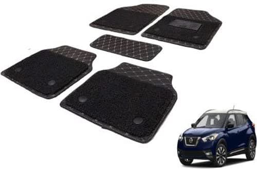Premium 7D Universal Size car mat Full Set for Nissan Kicks || Luxury Leather Double Car Floor Mat Complete Set || 100% Waterproof and Washable || Colour Black