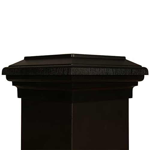 6x6 Black Flat Post Cap Most Common fits (5.5"x5.5") Pressure Treated Post. Newel Newport Top for Outdoor Fences, Mailboxes & Decks, by Atlanta Post Caps. Also Available in Actual 6"x6"