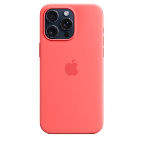 Apple iPhone 15 Pro Max Silicone Case with MagSafe - Guava 