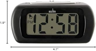 Acctim 12343 Auric Alarm Clock, Black, one Size, Synthetic, Medium