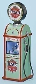 Amusements Tall Old Timey Gas Pump with Working Clock & Lighted Action Musical Inside Decor, 13.75"