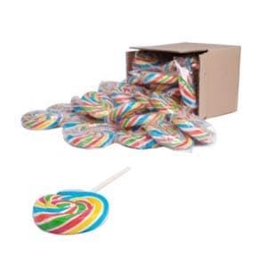 Code 0732/2.5 - Swirly Rainbow Lollipops 2.5” - Pack of 50