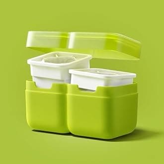 ZOKU Set of 2 Silicone Ice Molds, Deco - Large Ice Cube Molds with Flower Pattern for Craft Cocktails, Keep Drinks Colder Longer with Less Dilution, Easy-Release, BPA-Free