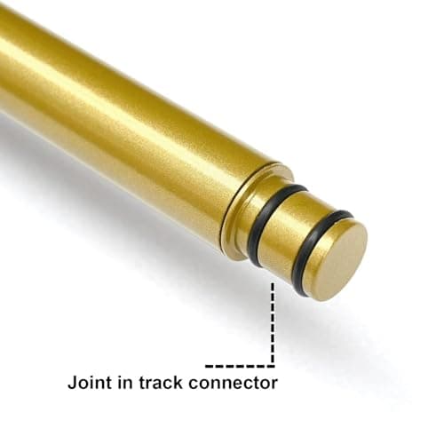 Library Sliding Ladder Hardware Rolling Full Set, Round Tube Rolling Library Ladder Hardware Kit (No Ladder) with Floor Roller and Brake, Golden Finish for Home/Indoor/Loft