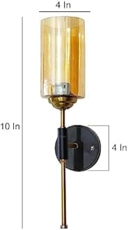 Lyse Decor Decorative Wall Light for Living Room Modern, Beside Wall Lamp for Bedroom, Home Decoration Items for Wall (Black & Golden Electroplating)
