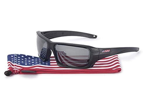 ESS Sunglasses Rollbar USA Flag Black with Polarized Mirror Gray Lens Sunglasses
