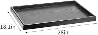 28 x 18 Inches Extra Large Solid Wood Serving Tray for Tea Coffee Table Snack Food Meals Serving Plate Kitchen Party Bar Breakfast Server with Raised Edges Black Wooden Decorative Ottoman Tray