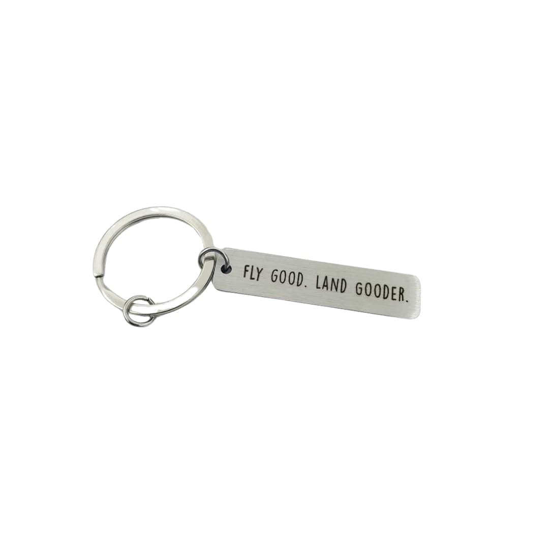 Pilot Keychain, Airplane Keychain, Fly Good Land Gooder, Gift for Pilot Stocking Stuffers, Pilots Gifts Aviation Men, Flight Attendant Essentials Women, Future Pilots Gifts for Men Wings