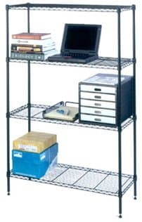 Black 4 Tier Shelf Rack