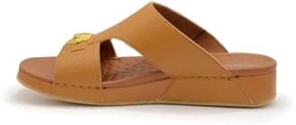 1018 Arabic Sandals for Men - Traditional Leather Men Sandals - Anti Slippery Mens Sandals - Open-Toe Leather Sandals for Men