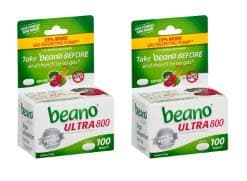 beano Ultra 800 Gas Prevention, Bloating Relief, 100 Tablets (Pack of 2)
