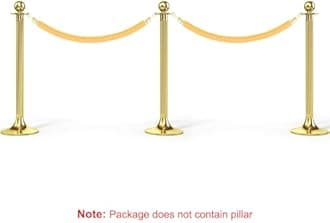 PATIKIL 5 Feet Yellow Velvet Stanchion Rope, 4 Pack Crowd Control Barrier Rope with Snap Hooks for Posts Stands Queue Divider of Hotel Theater, Golden