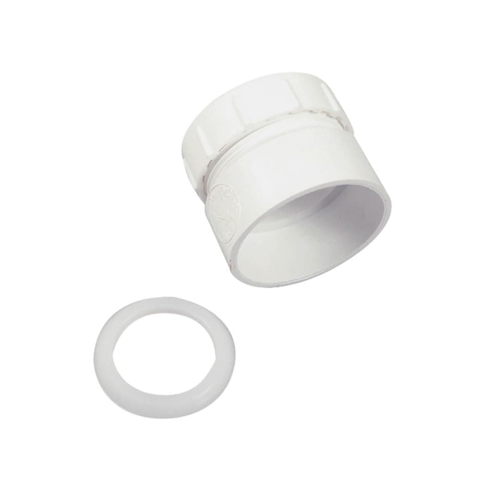 Danco 94041 1-1/2" Trap Adapter, Slip-Joint, PVC, White
