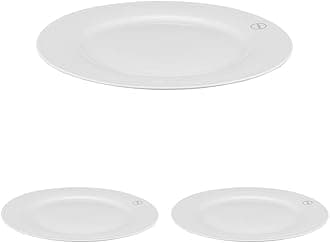 Shallow 20cm Porcelain Dessert Plate, White, 20 cm, TS-WH-11 (Pack of 3)