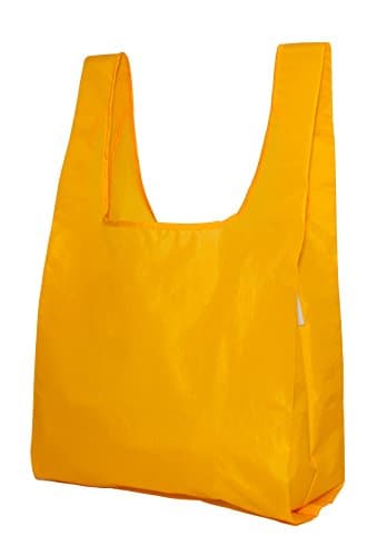 Reusable Grocery & Shopping Bag / Totes - foldable with pouch 100% Ripstop Nylon (by de Bagg) - Yellow