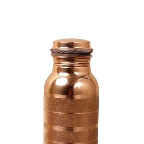 KC Pure Copper Designer Water Bottle with Leak Proof Protection, Ayurveda and Yoga Health Benefits. (1000ml, Pack of 1) Diamond Touch