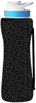 22oz Cute Printed Sleeve Compatible With Cirkul Water Bottle For Plastic And Stainless Steel Bottles 22oz Neoprene Sweat-Wicking Material Insulated Cover Designed With Handles (Black Panther)