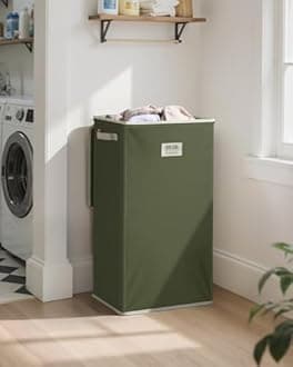 SOLEDI 100L Laundry Basket with Lid Washing Basket for Laundry, Collapsible Laundry Baskets, Sturdy Clothes Hamper with Removable Laundry Bag, Beautiful and stylish Large Laundry Bin (Avocado Green)