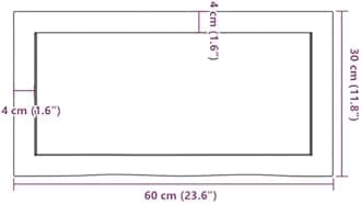 vidaXL Solid Oak Wood Bathroom Countertop - Light Brown, Treated, Handmade with Live Edge for Unique Character - Ideal for Vanity Top, Shelf, Cabinet Top, Table Top