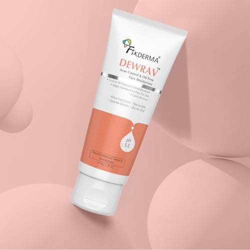 FIXDERMA Dwerav Acne Control & Oil Free Moisturizer for Face with Glycolic Acid & Niacinamide | Acnemoist Moisturiser for Oily Skin | For Women & Men - 50gm