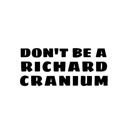 Don't Be A Richard Cranium Dick Head Funny NOK Decal Vinyl Sticker |Cars Trucks Vans Walls Laptop|Black |7.5 x 3.4 in|NOK1462