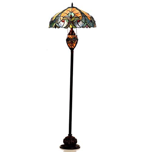 Chloe Lighting Tiffany Style Victorian Design 3-Light Dark Bronze Floor Lamp
