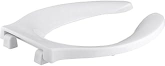 KOHLER K-4731-C-0 Stronghold Elongated Toilet Seat with Integrated Handle and Check Hinge, White