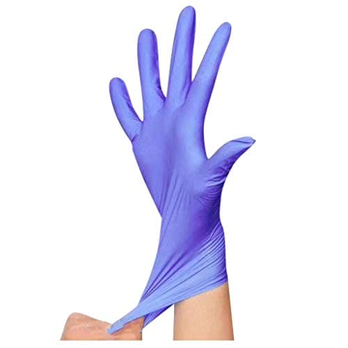 Nitrile Exam Gloves,100 Pcs Comfortable Disposable Exam Gloves Protective - Safety, Powder Free, Latex Free Blue (M)