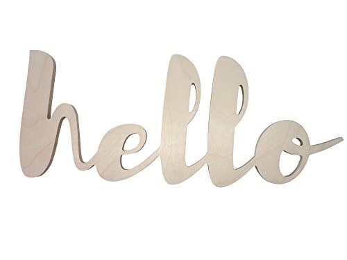 8" Unfinished 'hello' Wooden Letter Sign